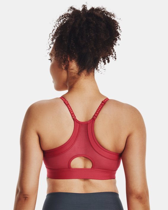 Women's UA Infinity Low Covered Sports Bra, Red, pdpMainDesktop image number 5